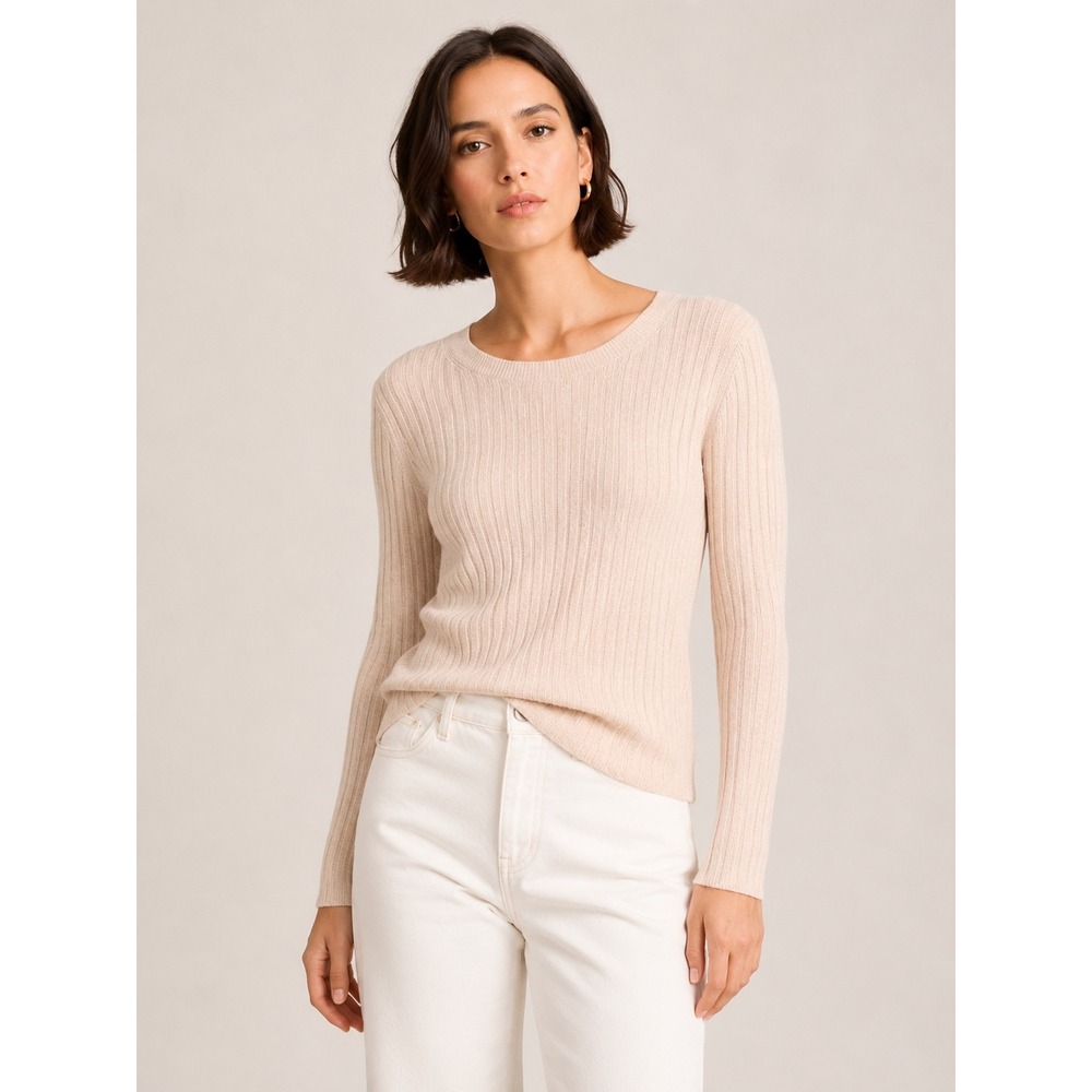 Banana Republic Womens XS Pink Merino Wool Cashmere Sweater Italian Yarn Luxury